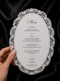 Lace Wedding Menus Monochrome