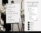 Happily Ever After Welcome Wedding Sign Template (Instant Download)