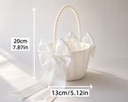 Pearl Bow Flower Girl Basket