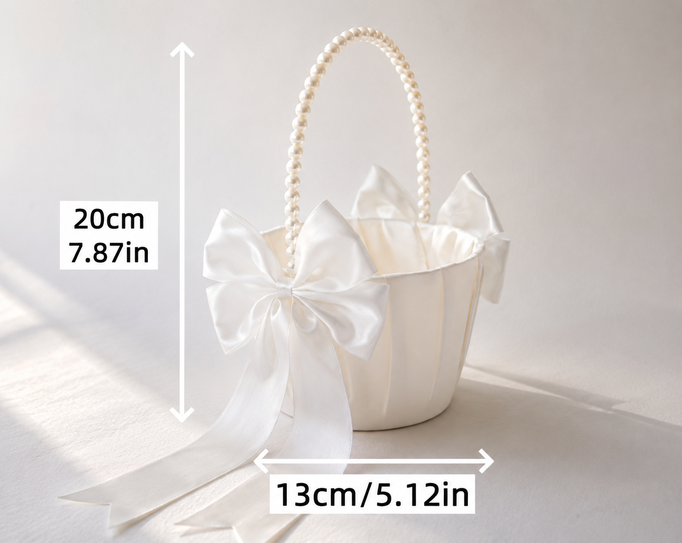 Pearl Bow Flower Girl Basket