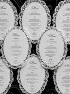 Lace Wedding Menus Monochrome