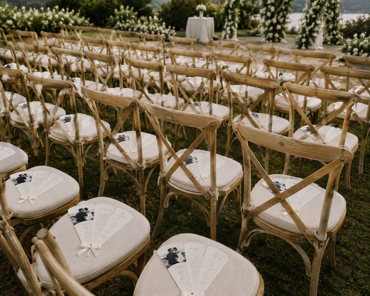 Personalised Wedding Fan Programmes