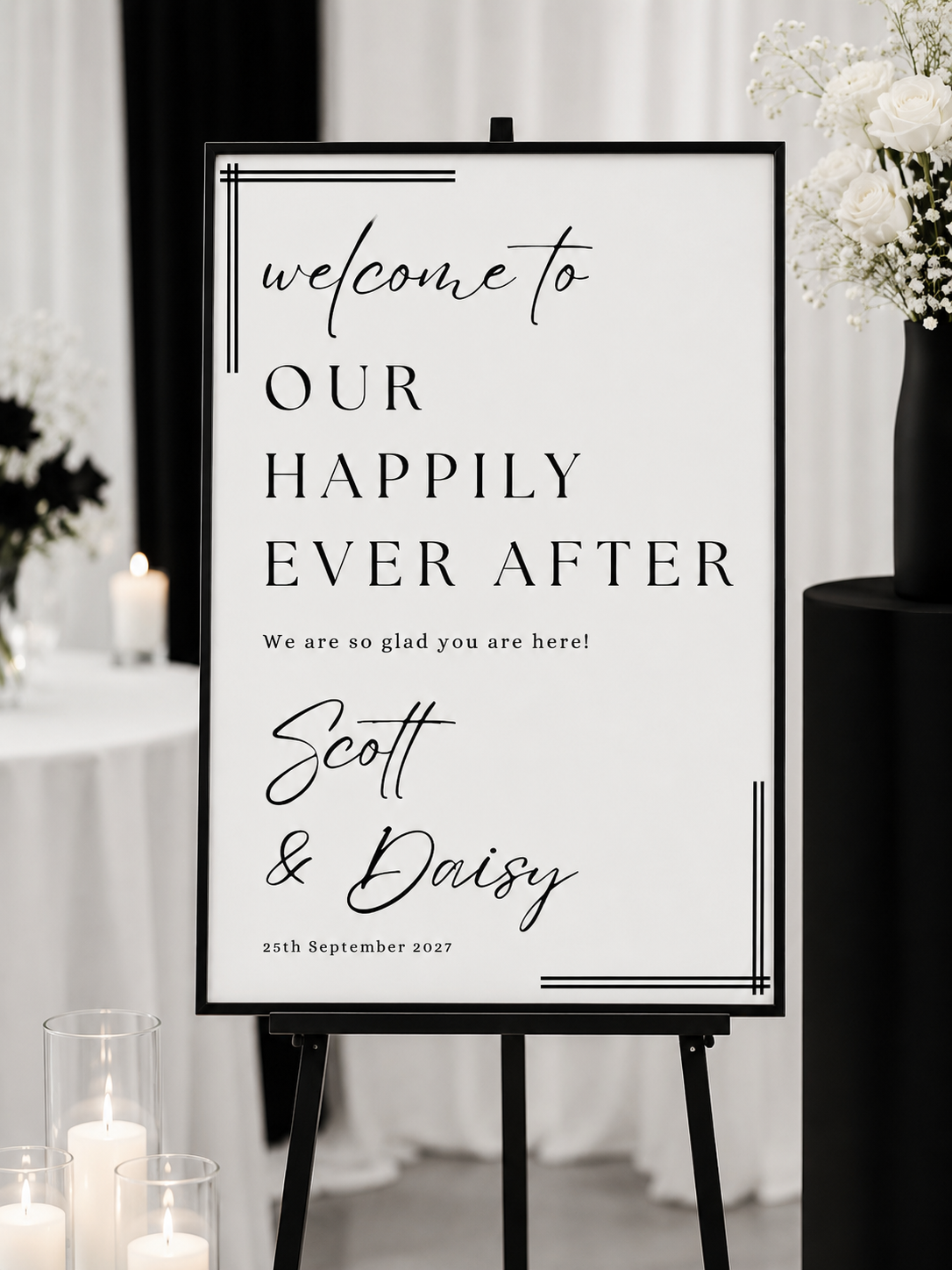 Happily Ever After Welcome Wedding Sign Template (Instant Download)