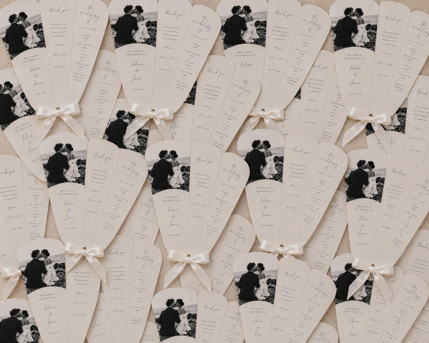 Personalised Wedding Fan Programmes