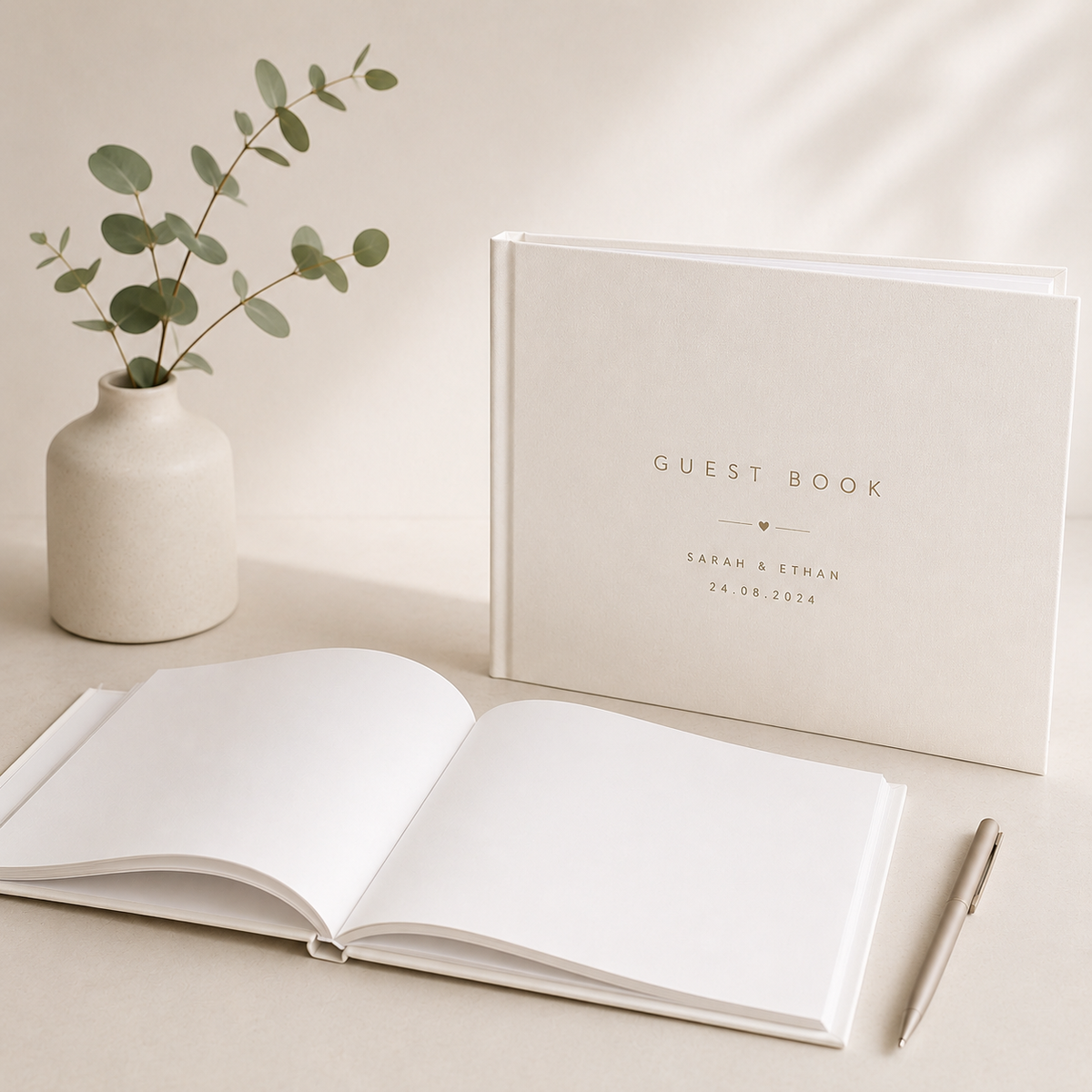 Minimalist Personalised Wedding Guest Book