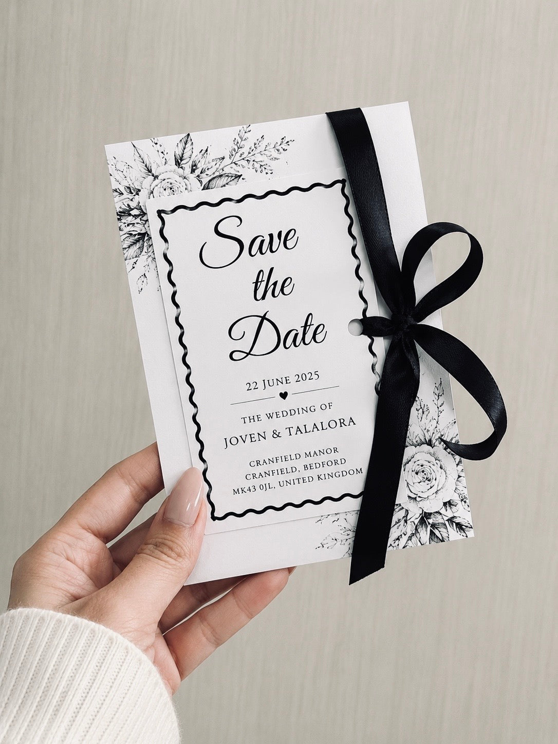 Elegant Ribbon Save The Date