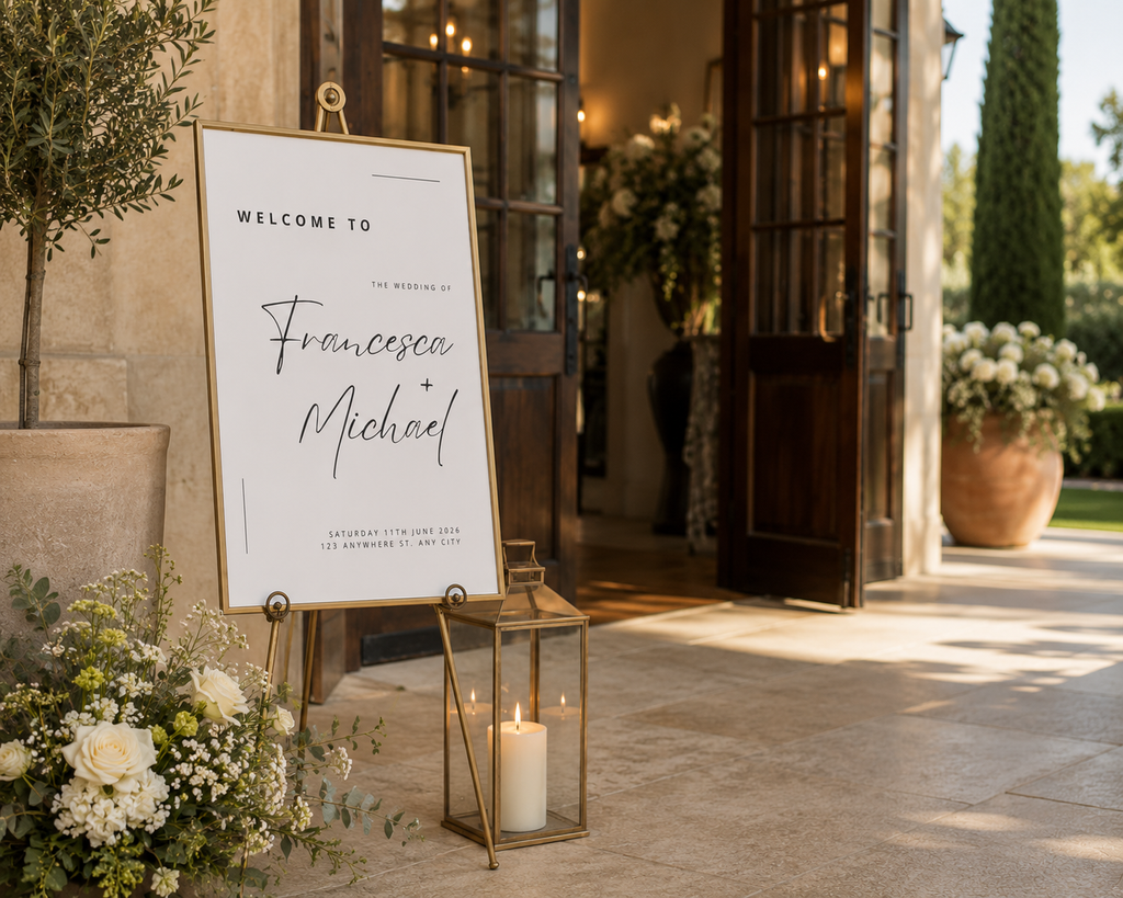 Minimalist Welcome Wedding Sign Template (Instant Download)