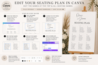Minimalist Monochrome Wedding Seating Plan template (instant download)