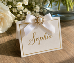 Elegant Pearl Name Place Cards