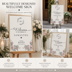 Blush Pink Floral Wedding Welcome Sign Template (Instant Download)