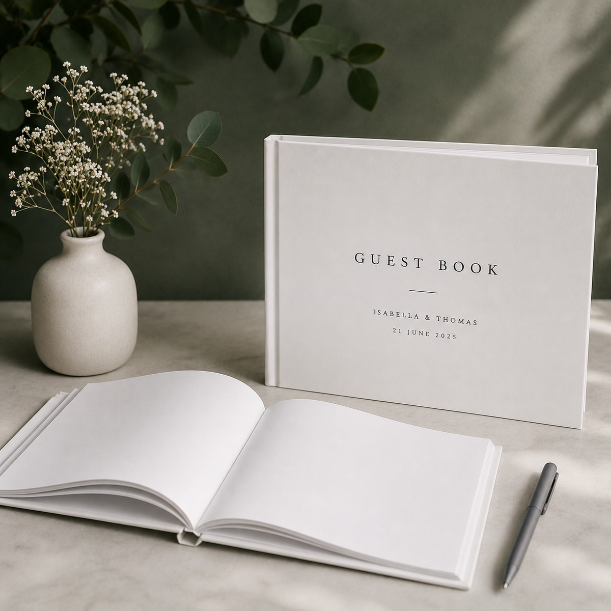 Simplistic Personalised Wedding Guest Book