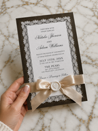 Luxury Lace Wedding Invitation With Backing