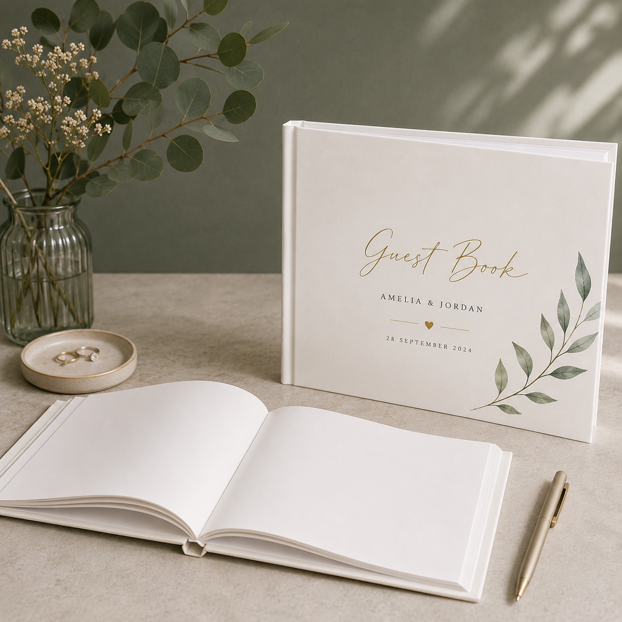 Botanical Personalised Wedding Guest Book