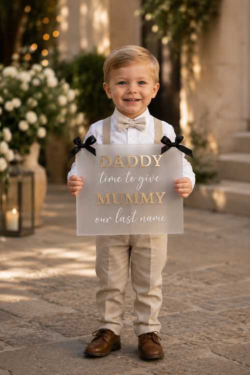 Acrylic Daddy Time To Give Mummy Out Last Name Sign