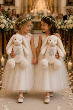 Personalised Wedding Party Bunny – Page Boy, Flower Girl & Ring Bearer Keepsake