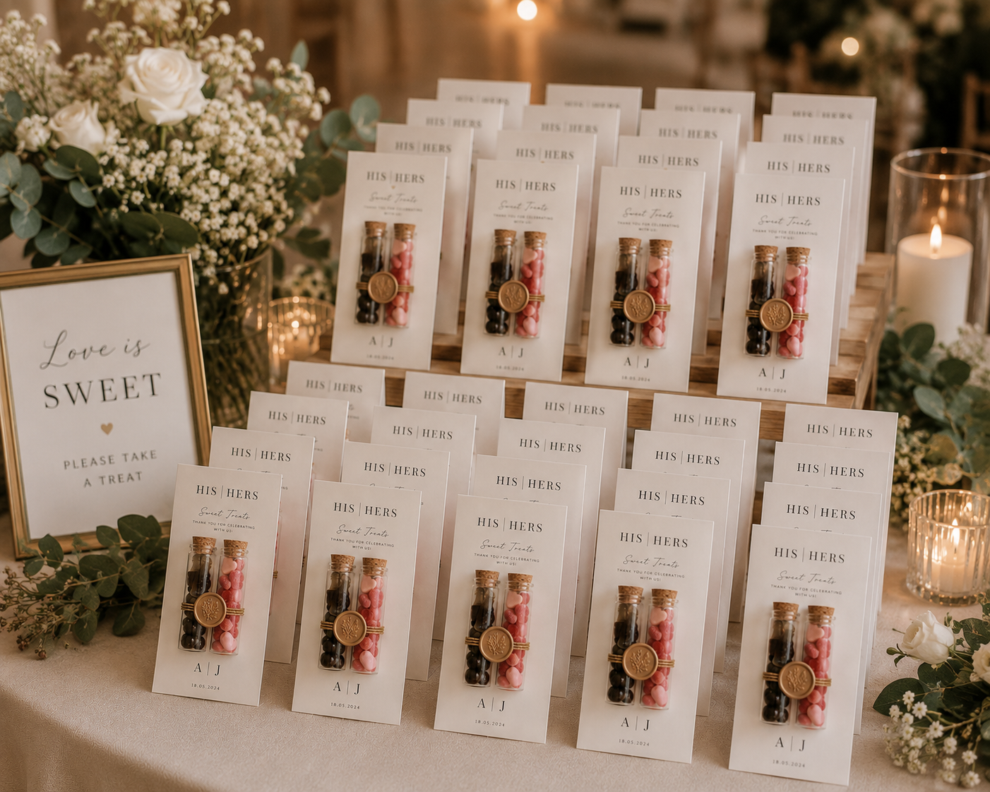 His & Hers Wedding Favours Sweets