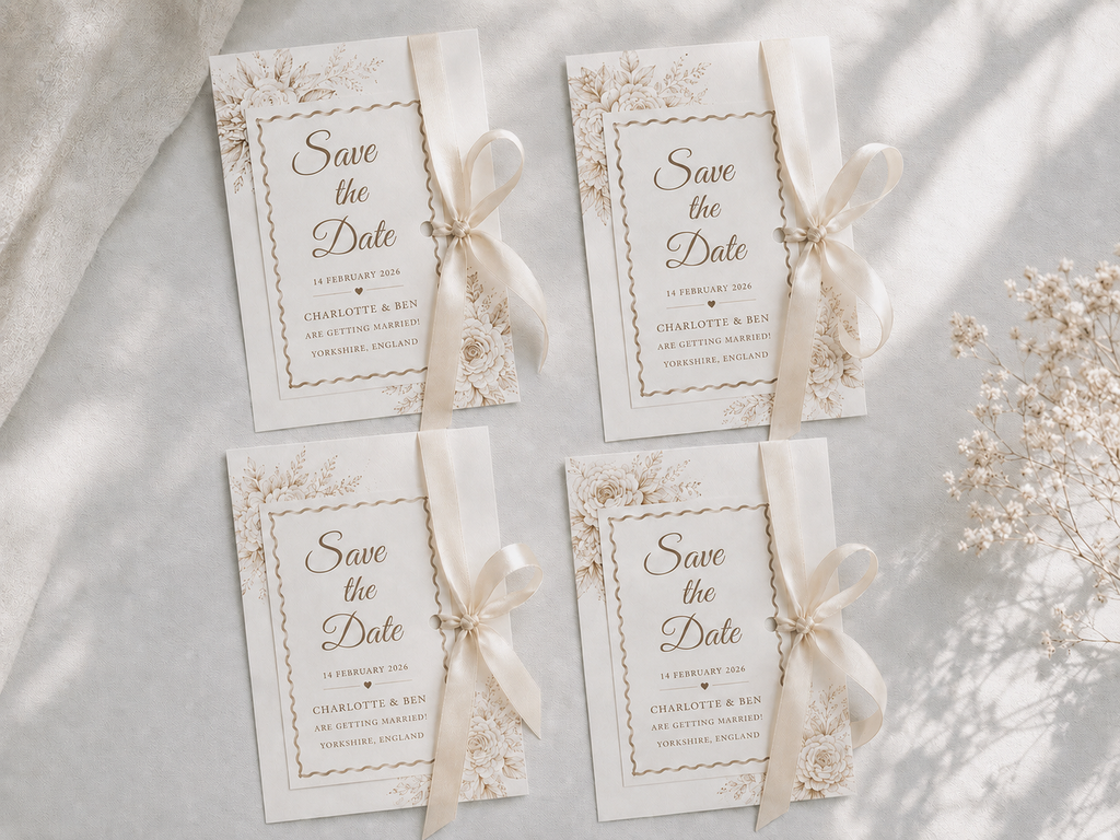 Elegant Ribbon Save The Date