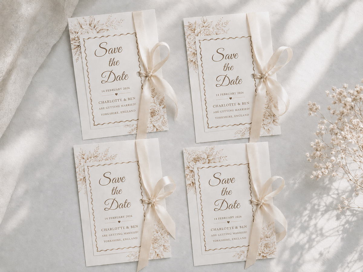 Elegant Ribbon Save The Date