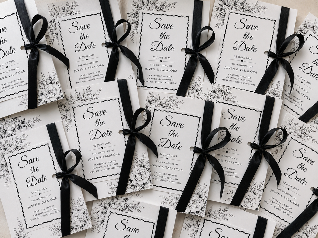 Elegant Ribbon Save The Date