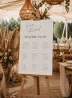 Minimalist Monochrome Wedding Seating Plan template (instant download)