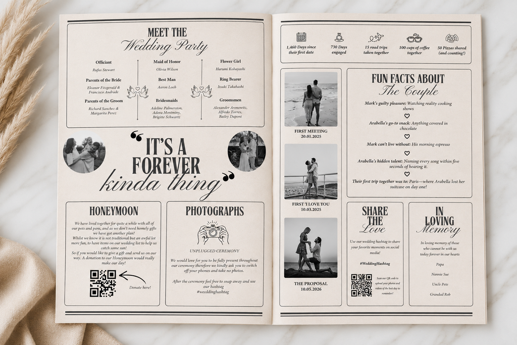 Wedding Newspaper Program