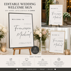 Minimalist Welcome Wedding Sign Template (Instant Download)