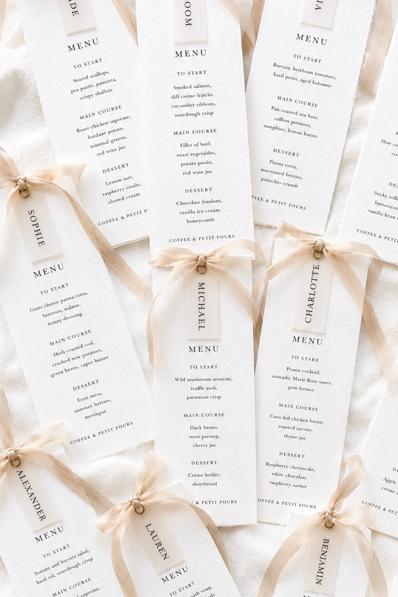 Menus / Vellum Name Place