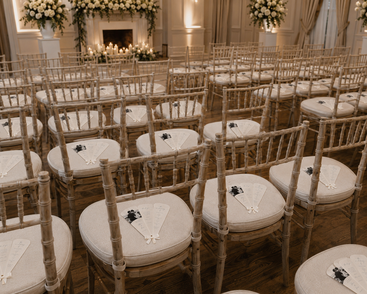 Personalised Wedding Fan Programmes