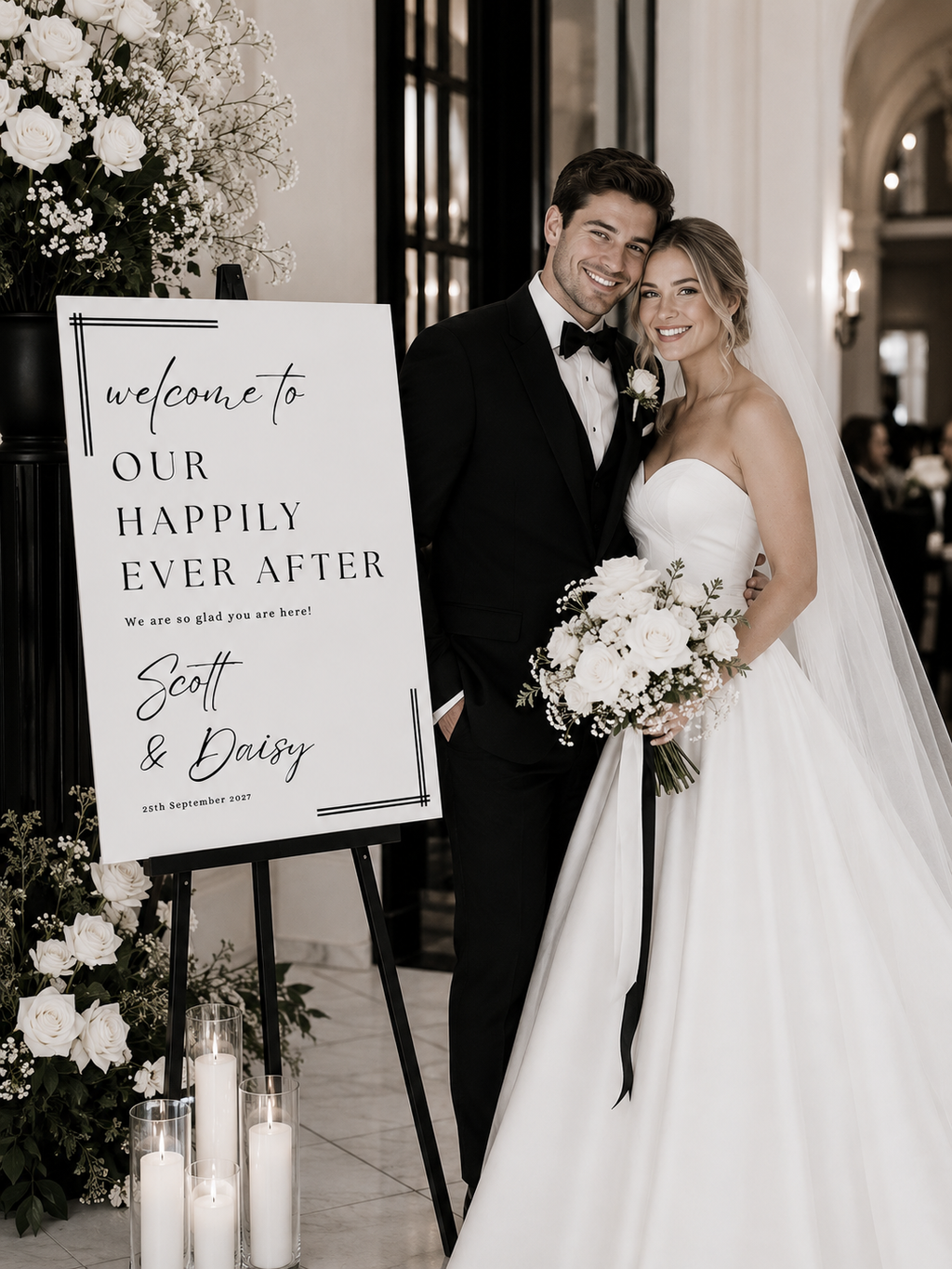 Happily Ever After Welcome Wedding Sign Template (Instant Download)