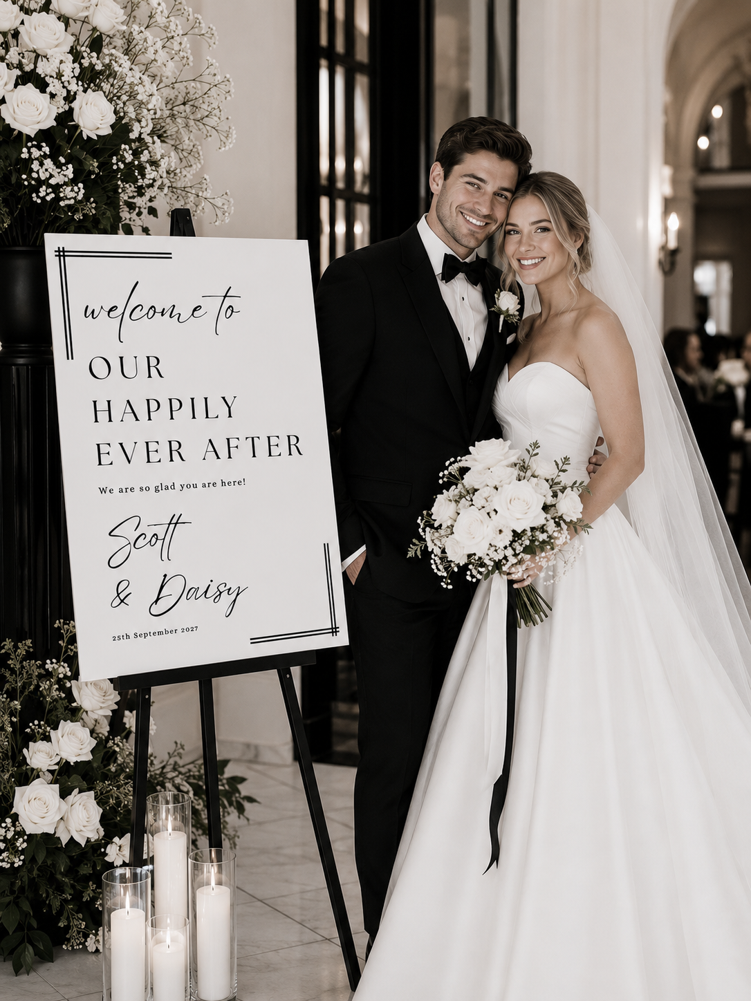 Happily Ever After Welcome Wedding Sign Template (Instant Download)