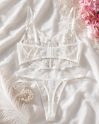 White Floral Lace Lingerie Set