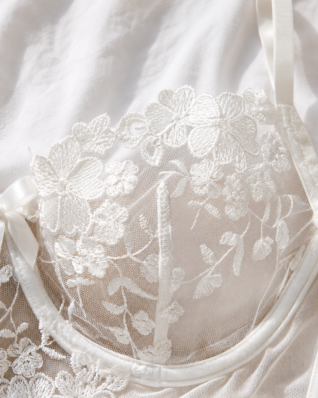 White Floral Lace Lingerie Set
