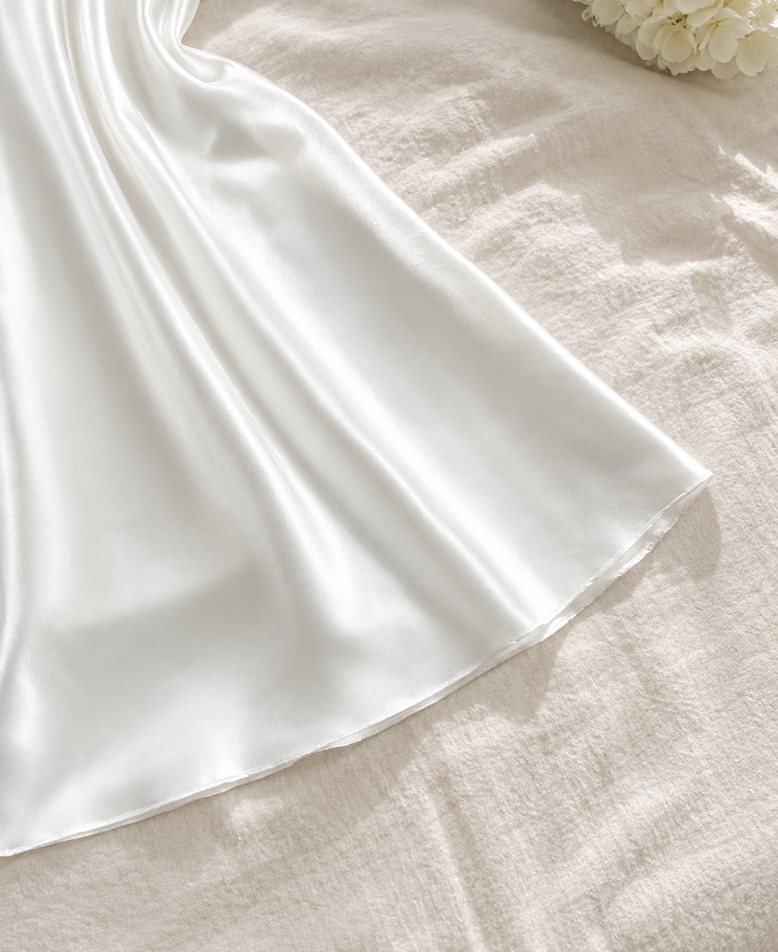 White Satin & Lace Nightwear Set