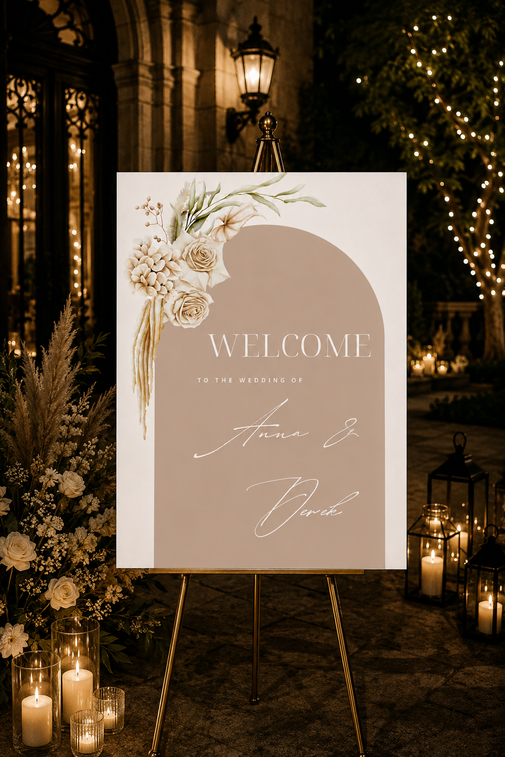 Boho Arch Wedding Welcome Sign Template (Instant Download)