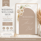 Boho Arch Wedding Welcome Sign Template (Instant Download)