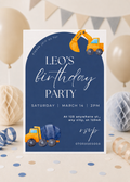 Editable Construction Birthday Invitation (Instant Download)