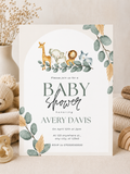 Editable Safari Baby Shower Invitation (Instant Downalod)