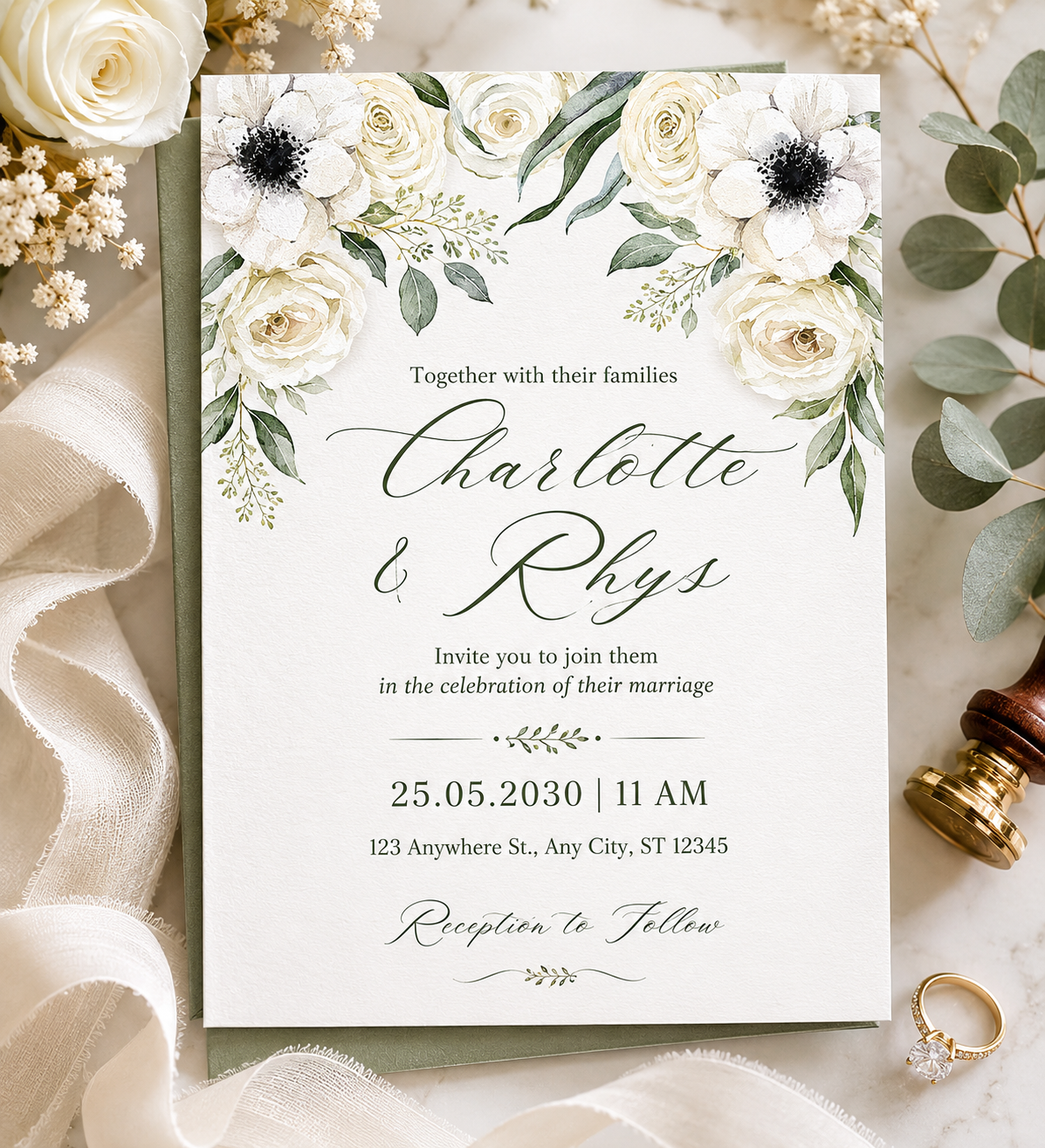 Editable Wedding Invitation (Instant Download)