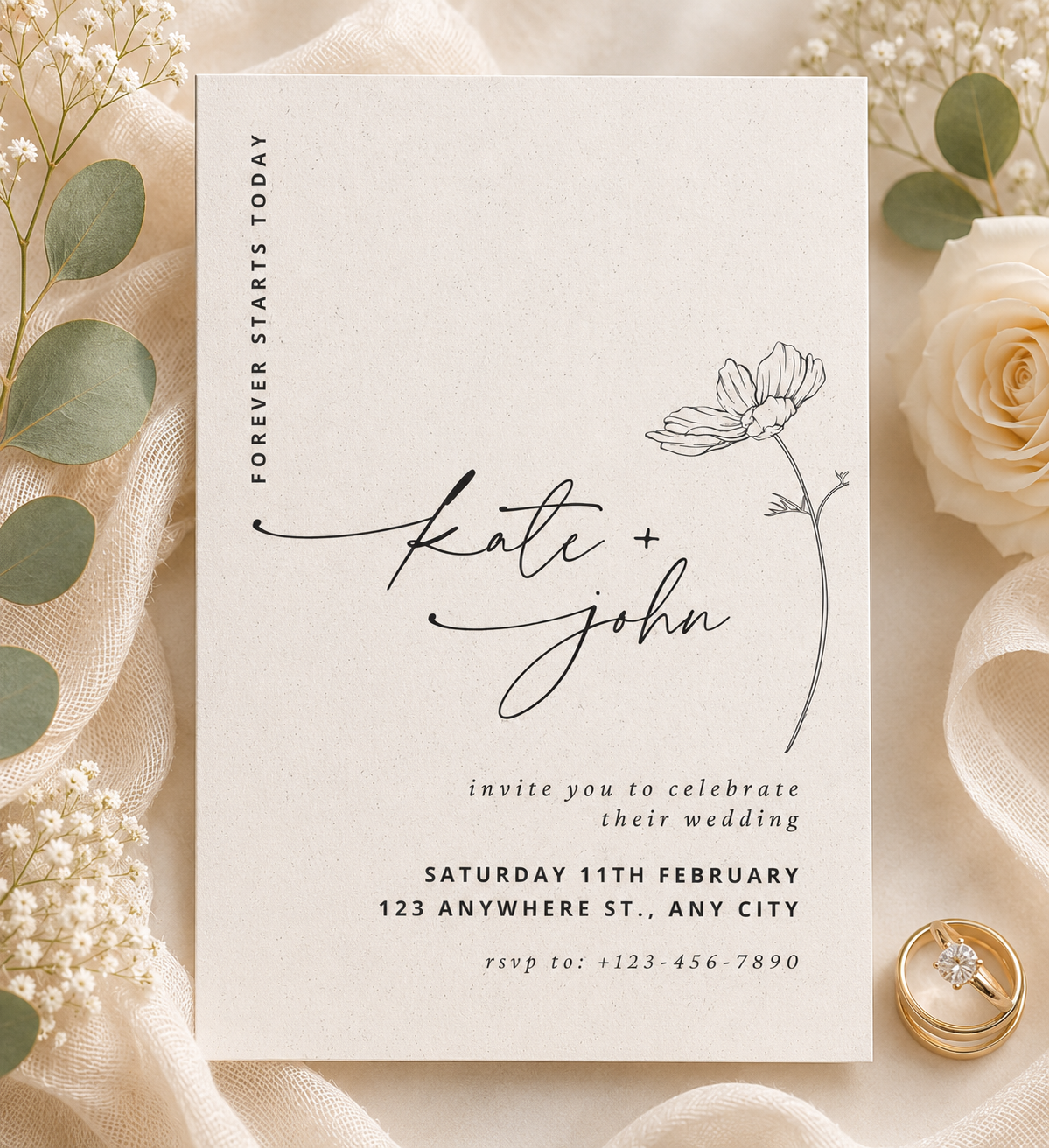 Editable Wedding Invitation (Instant Download)