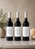Personalised Wedding Wine Bottle Label – Custom Names &amp; Wedding Date