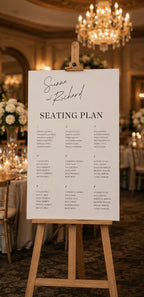 Minimalist Monochrome Wedding Seating Plan template (instant download)
