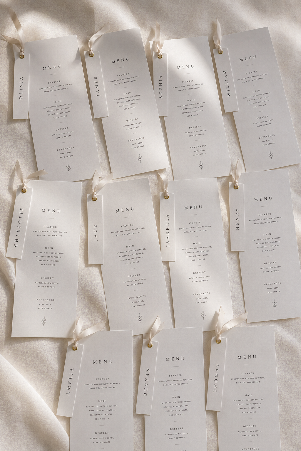 Minimal Wedding Menu + Name Place