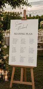Minimalist Monochrome Wedding Seating Plan template (instant download)
