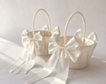 Pearl Bow Flower Girl Basket