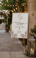 Blush Pink Floral Wedding Welcome Sign Template (Instant Download)