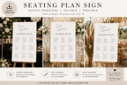 Minimalist Monochrome Wedding Seating Plan template (instant download)