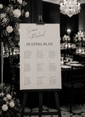 Minimalist Monochrome Wedding Seating Plan template (instant download)