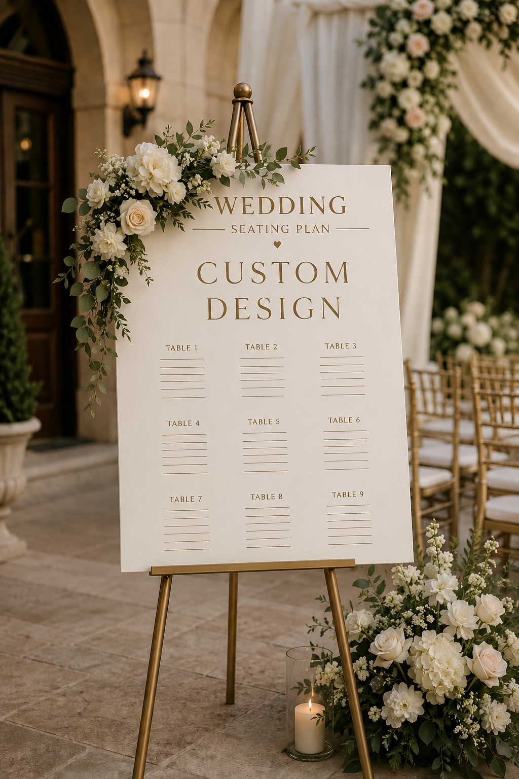 Fully Custom Wedding Seating Plan Sign