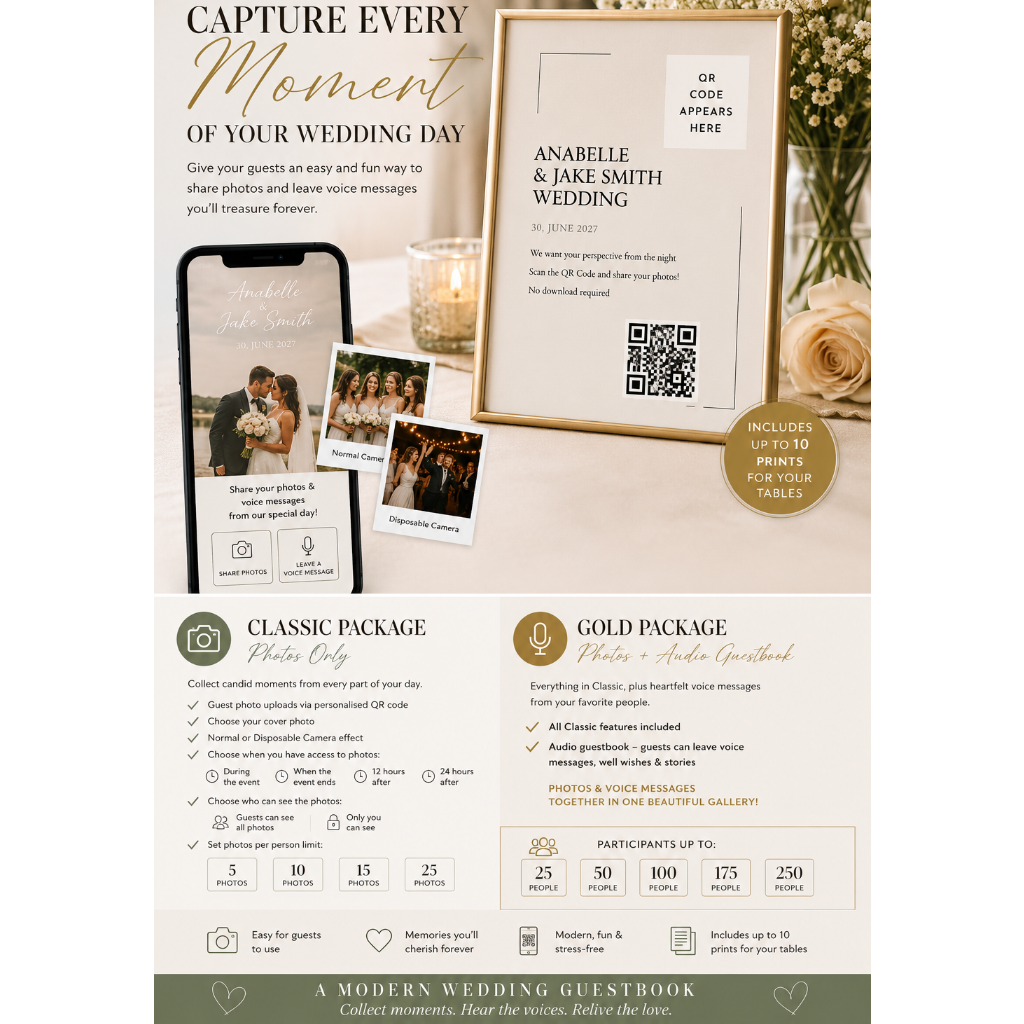 Wedding Guest Photo QR Code Package