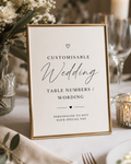 Wedding Table Numbers / Names